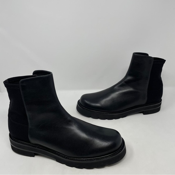 Stuart Weitzman 5050 Lift Black Leather Booties - new - Picture 6 of 12